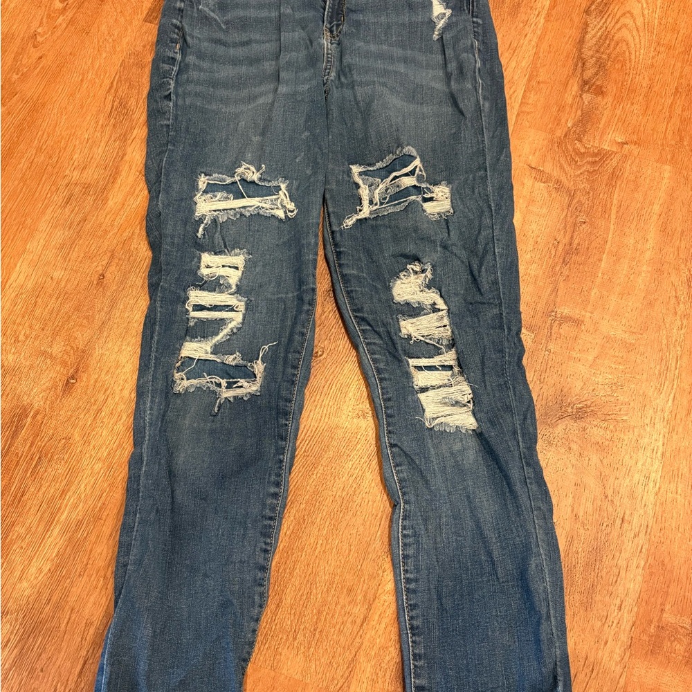 SO Women's Skinny Distressed Blue Jeans